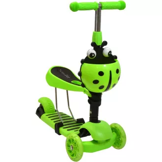 Trotinetă pentru copii 2în1 BERUŠKA cu roți cu LED-uri, verde Trotinetă pentru copii 2în1 BERUŠKA cu roți cu LED-uri, verde