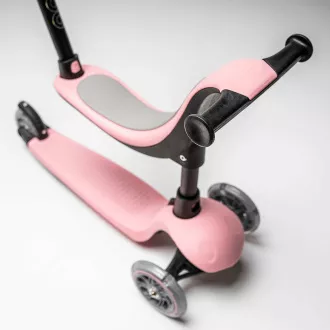 Trotinetă cu trei roți Cariboo Twist 3in1 cu roți cu LED-uri, roz Trotinetă cu trei roți Cariboo Twist 3in1 cu roți cu LED-uri, roz