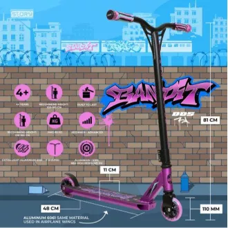Trotinetă freestyle Story Bandit DOS Stunt, Negru violet