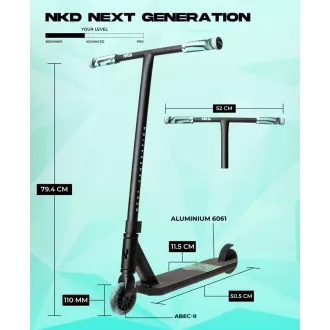 Trotineta Freestyle NKD Next Generation Trotineta cascadorie, Negru-Menta