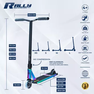 Trotineta freestyle NKD Rally V4 Matt Rainbow
