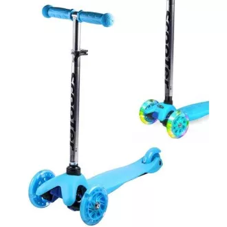 MINI SCOOTER trotinetă cu trei roți cu roți strălucitoare, albastru
