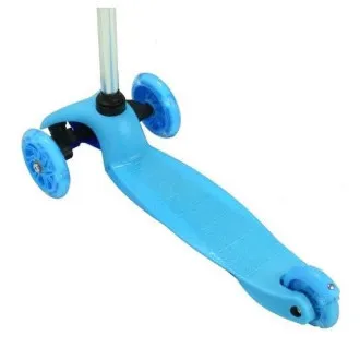 MINI SCOOTER trotinetă cu trei roți cu roți strălucitoare, albastru - Despachetat MINI SCOOTER trotinetă cu trei roți cu roți strălucitoare, albastru - Despachetat