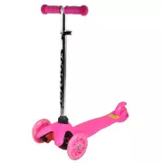 MINI SCOOTER trotinetă cu trei roți cu roți strălucitoare, roz