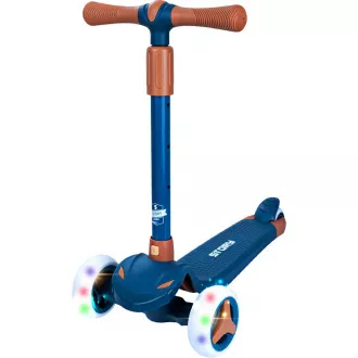 Trotineta cu trei roti pentru copii Story Mini Friends cu roti trotinete LED, albastra