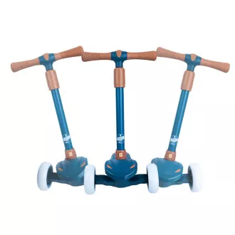 Trotineta cu trei roti pentru copii Story Mini Friends cu roti trotinete LED, albastra