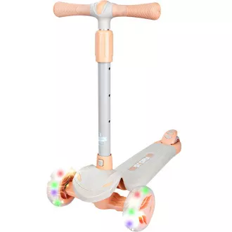 Trotineta cu trei roti pentru copii Story Mini Friends cu roti trotinete LED, alb