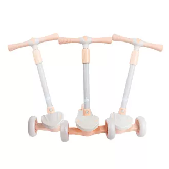 Trotineta cu trei roti pentru copii Story Mini Friends cu roti trotinete LED, alb
