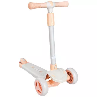 Trotineta cu trei roti pentru copii Story Mini Friends cu roti trotinete LED, alb