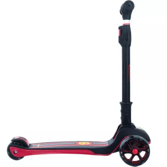 Trotineta cu trei roti pentru copii Story 2in1 Deluxe cu roti luminoase mini trotineta, negru-rosu