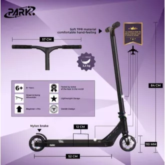 Trotinetă freestyle NKD Park Stunt, Negru-curcubeu