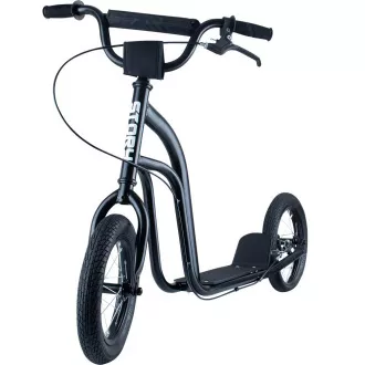 Trotineta pentru copii Story One Air cu roti gonflabile, neagra Trotineta pentru copii Story One Air cu roti gonflabile, neagra