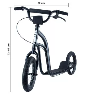Trotineta pentru copii Story One Air cu roti gonflabile, neagra Trotineta pentru copii Story One Air cu roti gonflabile, neagra