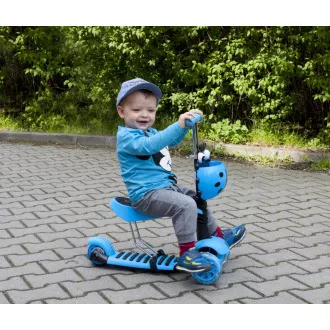 Trotinetă pentru copii 3in1 BERUŠKA cu roți cu LED-uri, albastru Trotinetă pentru copii 3in1 BERUŠKA cu roți cu LED-uri, albastru