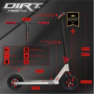 Trotinetă Story Dirt Freestyle, neagră Trotinetă Story Dirt Freestyle, neagră