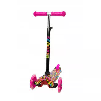 MINI SCOOTER scuter cu trei roți cu roți strălucitoare, BONBON