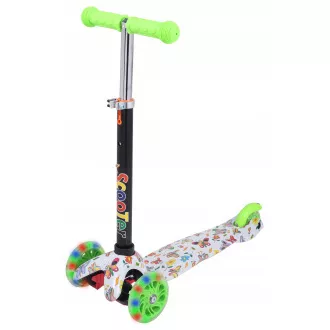 Trotineta cu trei roti MINI SCOOTER cu roti luminoase, Fluturi