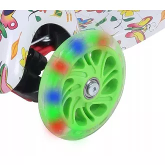 Trotineta cu trei roti MINI SCOOTER cu roti luminoase, Fluturi