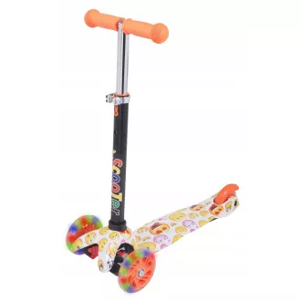 MINI SCOOTER cu trei roți cu roți luminoase, EMOJI
