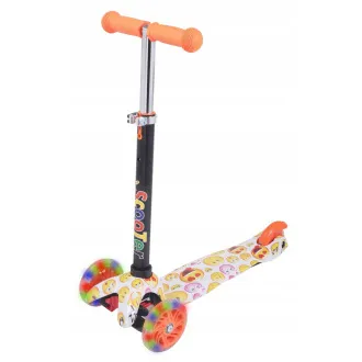 MINI SCOOTER cu trei roți cu roți luminoase, EMOJI - Despachetat
