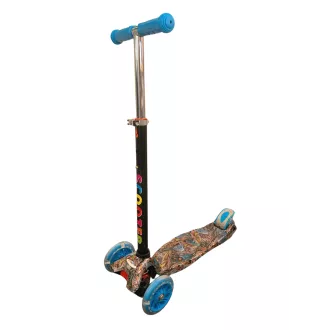 Trotinetă cu trei roți MAXI SCOOTER cu roți luminoase, BLUE DRAGON