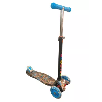 Trotinetă cu trei roți MAXI SCOOTER cu roți luminoase, BLUE DRAGON