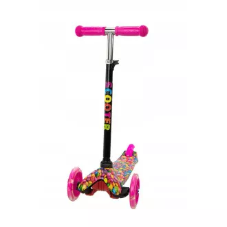 Scuter cu trei roți MAXI SCOOTER cu roți strălucitoare, BONBON