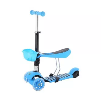 MINI SCOOTER 2in1 scuter cu trei roți cu LED-uri, albastru MINI SCOOTER 2in1 scuter cu trei roți cu LED-uri, albastru