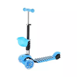 MINI SCOOTER 2in1 scuter cu trei roți cu LED-uri, albastru MINI SCOOTER 2in1 scuter cu trei roți cu LED-uri, albastru