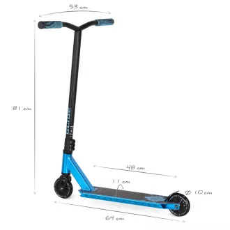 Scuter Freestyle MOVINO Stunt GLIDE, albastru metalizat Scuter Freestyle MOVINO Stunt GLIDE, albastru metalizat
