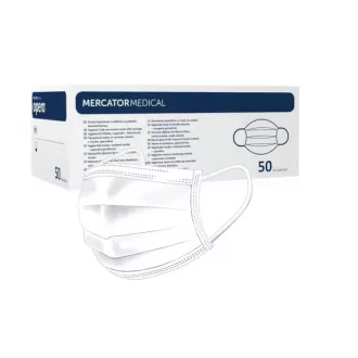 Mască chirurgicală de protecție OPERO cu trei straturi și bandă elastică, albă, 50 buc. Mască chirurgicală de protecție OPERO cu trei straturi și bandă elastică, albă, 50 buc.