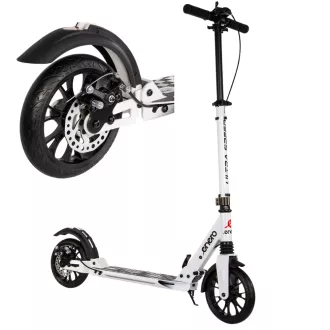 Trotinetă pliabilă ENERO ULTRA SPEED cu frână pe disc, 200mm, alb