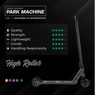 Trotinetă Story High Roller Stunt Freestyle, Negru-Curcubeu Trotinetă Story High Roller Stunt Freestyle, Negru-Curcubeu