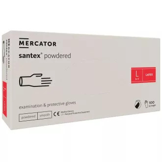 SANTEX POWDERED - Mănuși de corp din latex pudrat, 100 buc, XL
