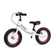 MOVINO Cariboo ADVENTURE bicicletă pentru copii cu frână, roți gonflabile 12'', alb și roz