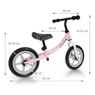 Balansoar pentru copii MOVINO Cariboo CLASSIC, roți 12'', roz-gri