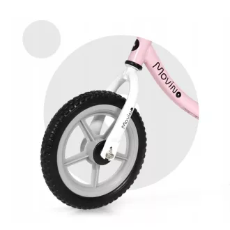 Balansoar pentru copii MOVINO Cariboo CLASSIC, roți 12'', roz-gri