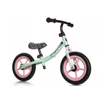 Bicicletă de echilibru pentru copii MOVINO CLASSIC, roți de 12'', turcoaz-roz