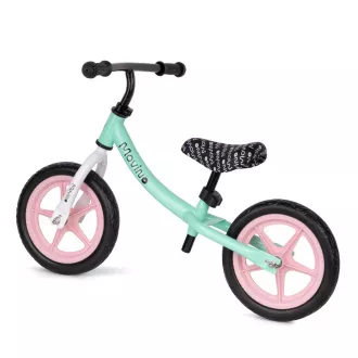 Bicicletă de echilibru pentru copii MOVINO CLASSIC, roți de 12'', turcoaz-roz