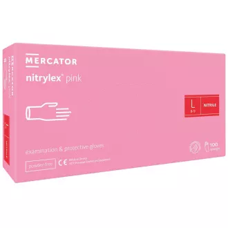 NITRYLEX PINK - Mănuși din nitril (fără pulbere) roz, 100 buc, M