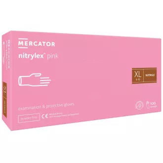 NITRYLEX PINK - Mănuși din nitril (fără pulbere) roz, 100 buc, M