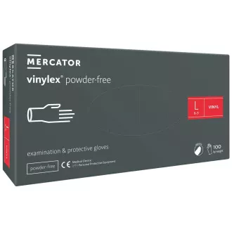 VINYLEX POWDER FREE - Mănuși din vinil (fără pulbere) albe, 100 buc, L