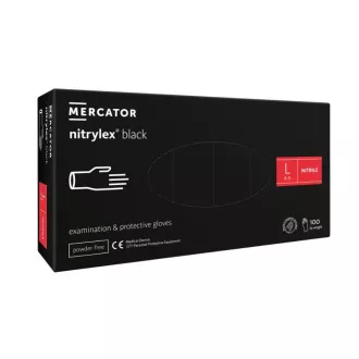 NITRYLEX BLACK - Mănuși din nitril (fără pulbere) negru, 100 buc, S