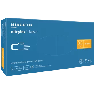 NITRYLEX CLASSIC - Mănuși de nitril (fără pudră) albastre, nesterile - 100 buc, M