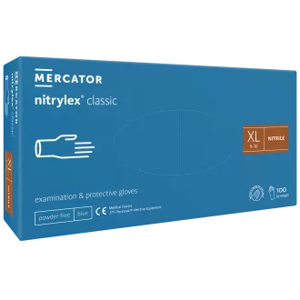 NITRYLEX CLASSIC - Mănuși de nitril (fără pudră) albastre, nesterile - 100 buc, S