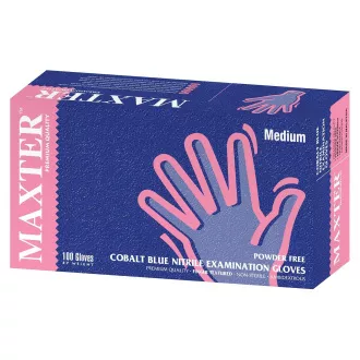 NITRYLEX MAXTER - Mănuși din nitril (fără pulbere) albastru închis, 100 buc, M