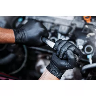 MERCATOR® GOGRIP - Mănuși de nitril, fără pudră, 50 buc, negre, L
