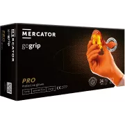 MERCATOR® GOGRIP - Mănuși de nitril, fără pudră, 50 buc, portocaliu, M
