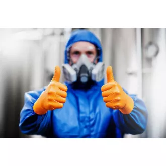 MERCATOR® GOGRIP - Mănuși din nitril, fără pudră, 50 buc, portocaliu, XXL