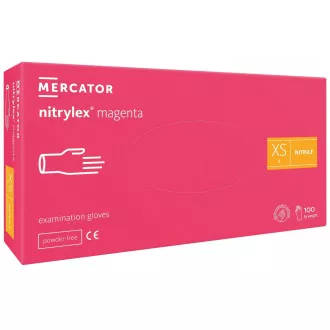 NITRYLEX MAGENTA - Mănuși de nitril (fără pudră), 100 buc, M